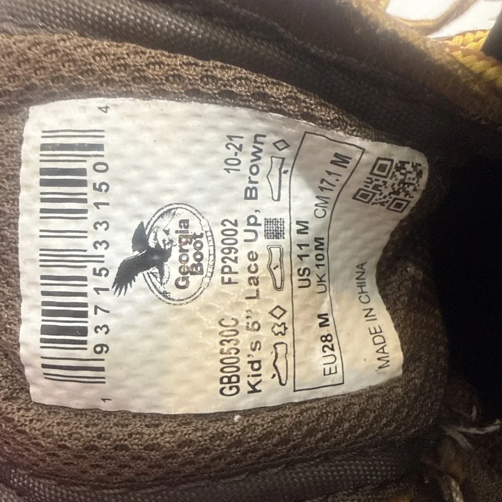 Georgia Boot Youth Marshland Farm Ranch Hand Country Duck Boots Boys Size 11 M